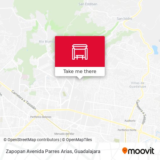 Zapopan Avenida Parres Arias map