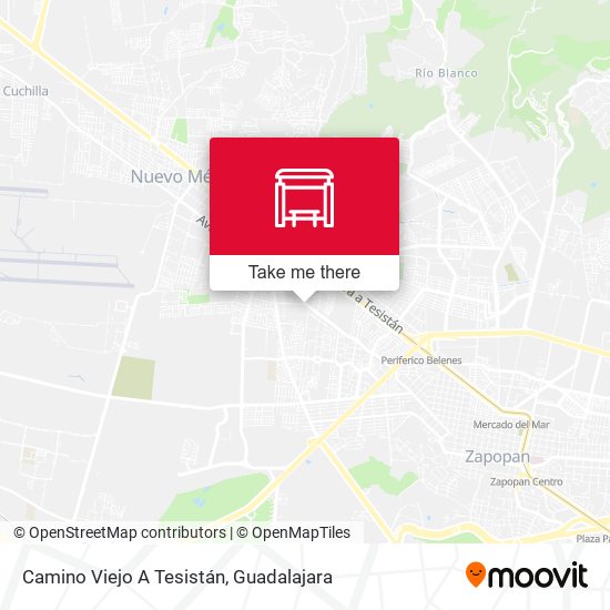 Mapa de Camino Viejo A Tesistán