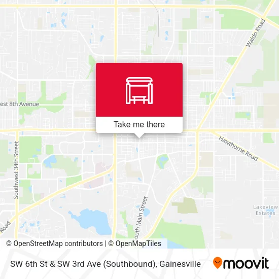 Mapa de SW 6th St & SW 3rd Ave (Southbound)