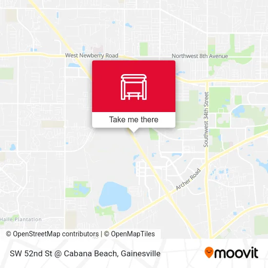 Mapa de SW 52nd St @ Cabana Beach