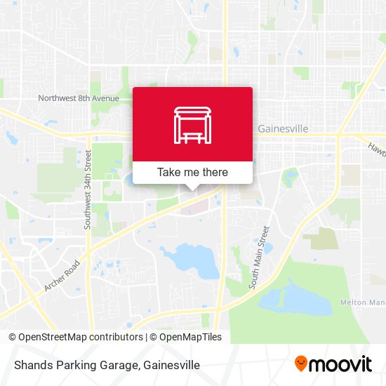 Shands Parking Garage map