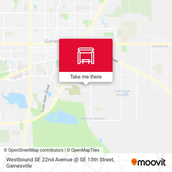 Mapa de Westbound SE 22nd Avenue @ SE 13th Street