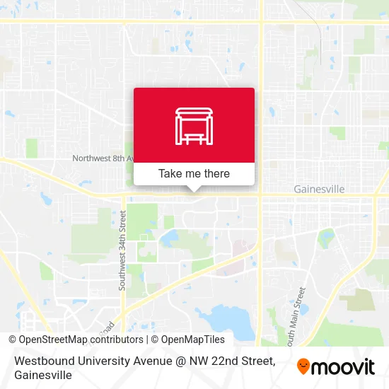 Mapa de Westbound University Avenue @ NW 22nd Street
