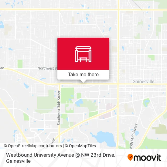 Mapa de Westbound University Avenue @ NW 23rd Drive