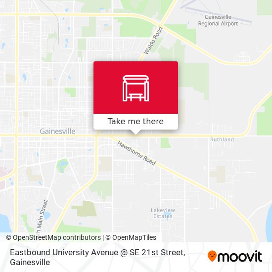 Mapa de Eastbound University Avenue @ SE 21st Street
