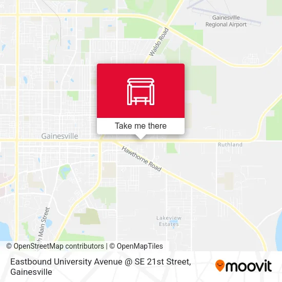 Mapa de Eastbound University Avenue @ SE 21st Street