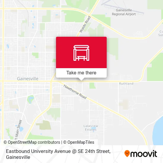 Mapa de Eastbound University Avenue @ SE 24th Street