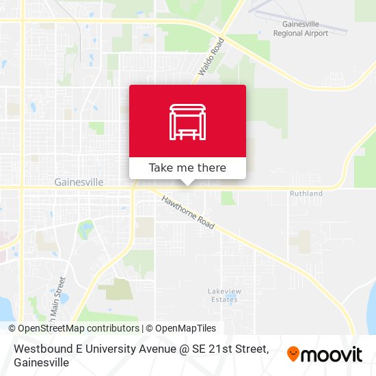 Westbound E University Avenue @ SE 21st Street map