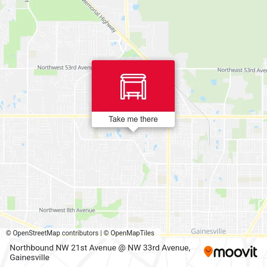 Northbound NW 21st Avenue @ NW 33rd Avenue map