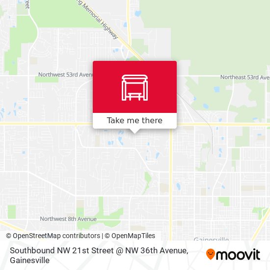 Southbound NW 21st Street @ NW 36th Avenue map