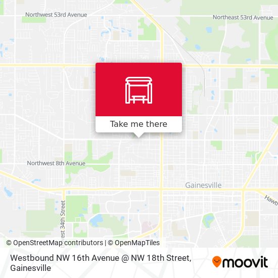 Westbound NW 16th Avenue @ NW 18th Street map