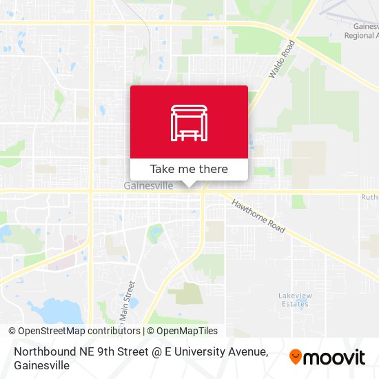Northbound NE 9th Street @ E University Avenue map
