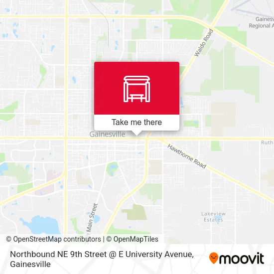 Northbound NE 9th Street @ E University Avenue map