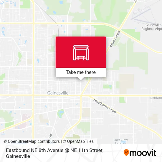 Mapa de Eastbound NE 8th Avenue @ NE 11th Street