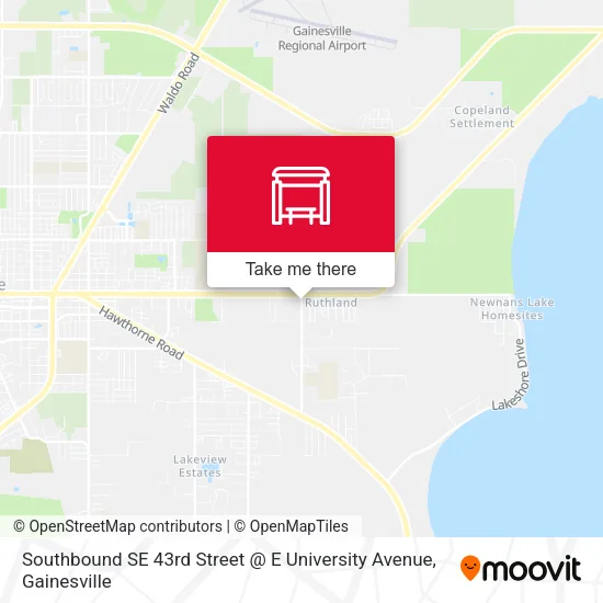 Mapa de Southbound SE 43rd Street @ E University Avenue