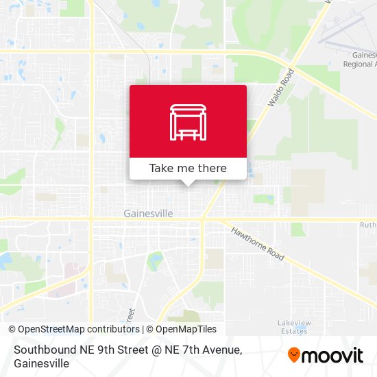 Mapa de Southbound NE 9th Street @ NE 7th Avenue