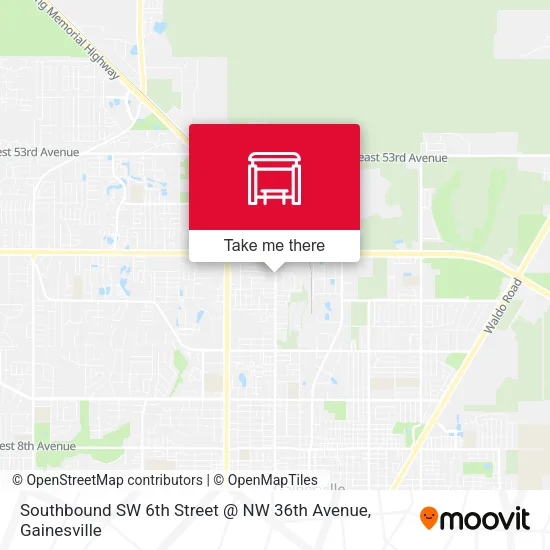 Mapa de Southbound SW 6th Street @ NW 36th Avenue