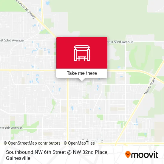 Mapa de Southbound NW 6th Street @ NW 32nd Place