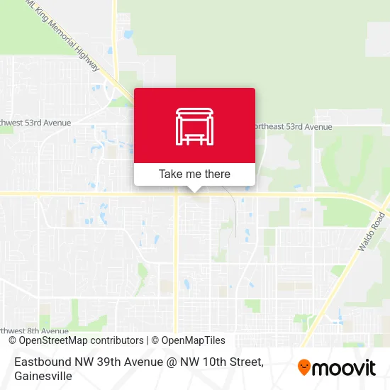 Mapa de Eastbound NW 39th Avenue @ NW 10th Street