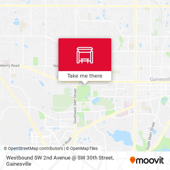Westbound SW 2nd Avenue @ SW 30th Street map