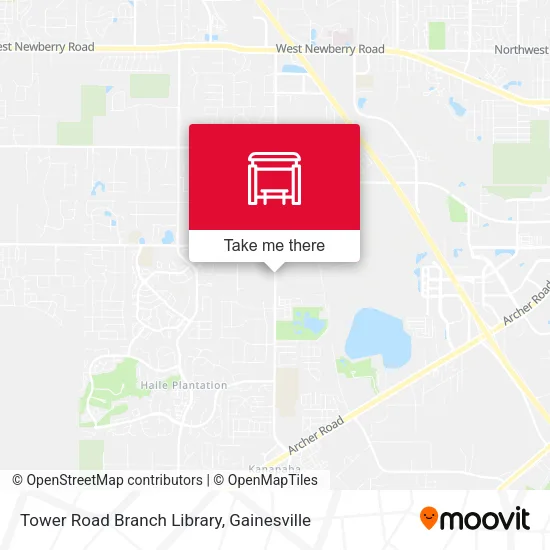 Mapa de Tower Road Branch Library