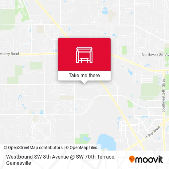 Mapa de Westbound SW 8th Avenue @ SW 70th Terrace