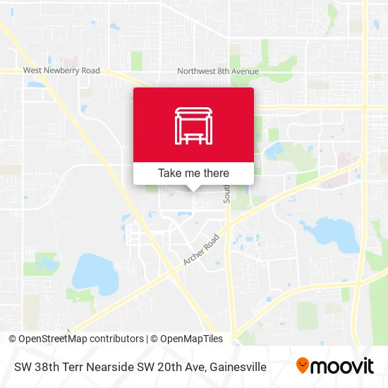 Mapa de SW 38th Terr Nearside SW 20th Ave