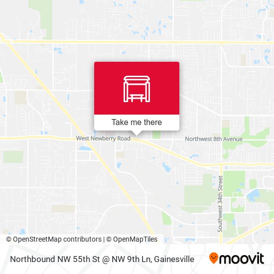 Northbound NW 55th St @ NW 9th Ln map