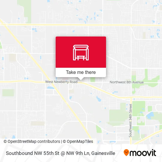 Mapa de Southbound NW 55th St @ NW 9th Ln
