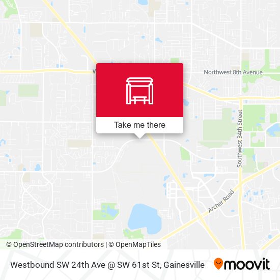 Westbound SW 24th Ave @ SW 61st St map