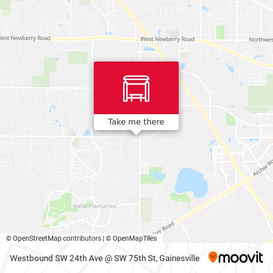 Westbound SW 24th Ave @ SW 75th St map