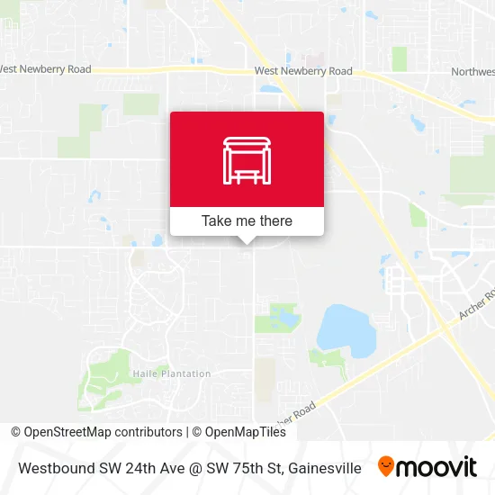 Mapa de Westbound SW 24th Ave @ SW 75th St