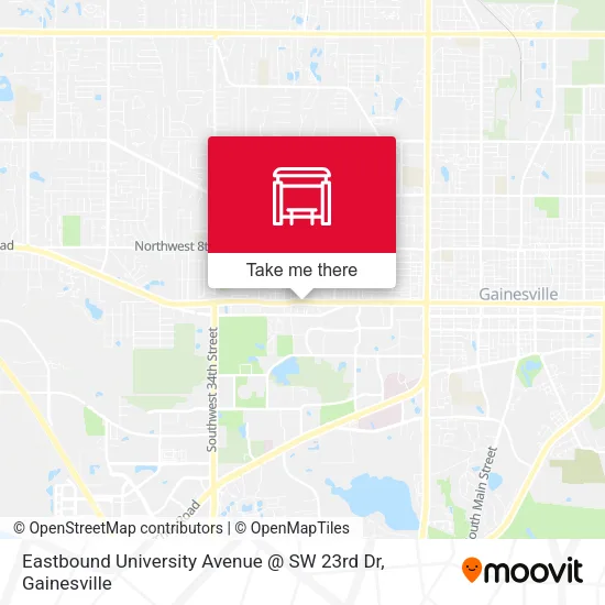 Mapa de Eastbound University Avenue @ SW 23rd Dr