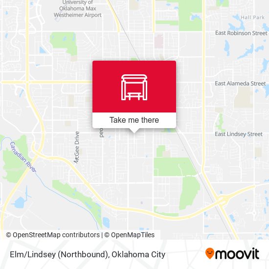 Elm/Lindsey (Northbound) map