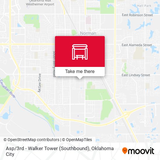 Mapa de Asp / 3rd - Walker Tower (Southbound)