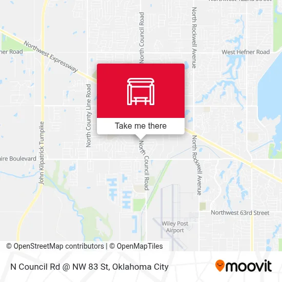 N Council Rd @ NW 83 St map