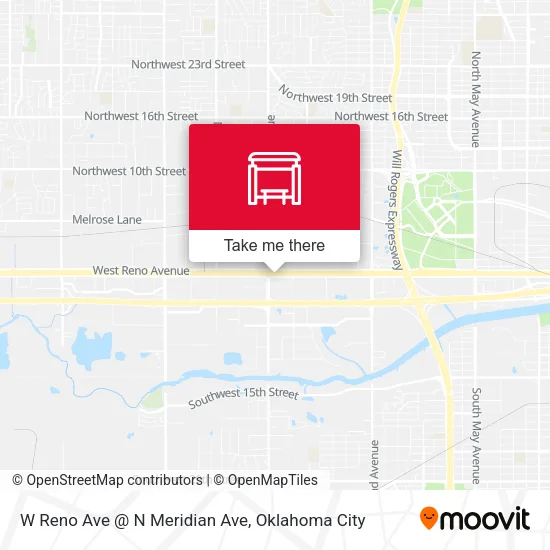 W Reno Ave @ N Meridian Ave map