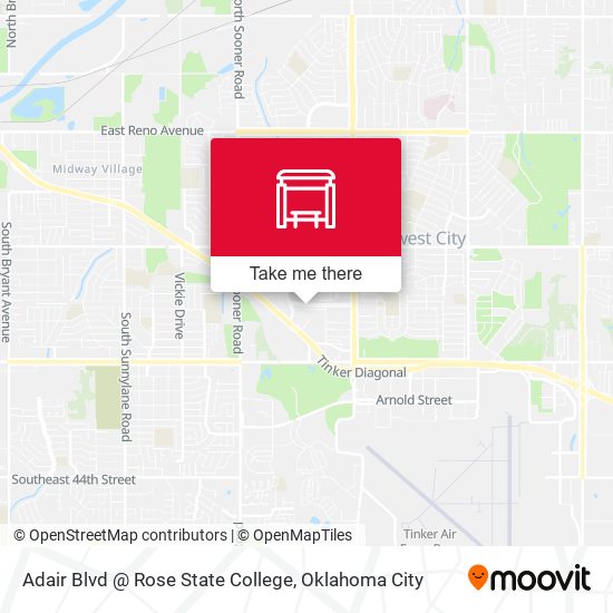 Adair Blvd @ Rose State College map