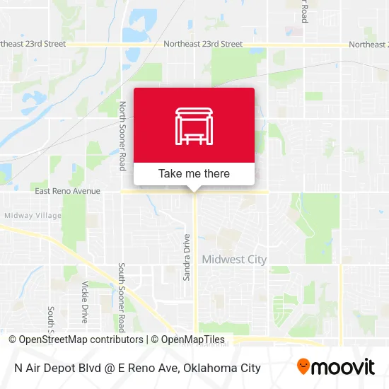 N Air Depot Blvd @ E Reno Ave map