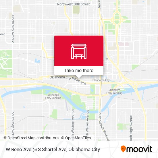 W Reno Ave @ S Shartel Ave map