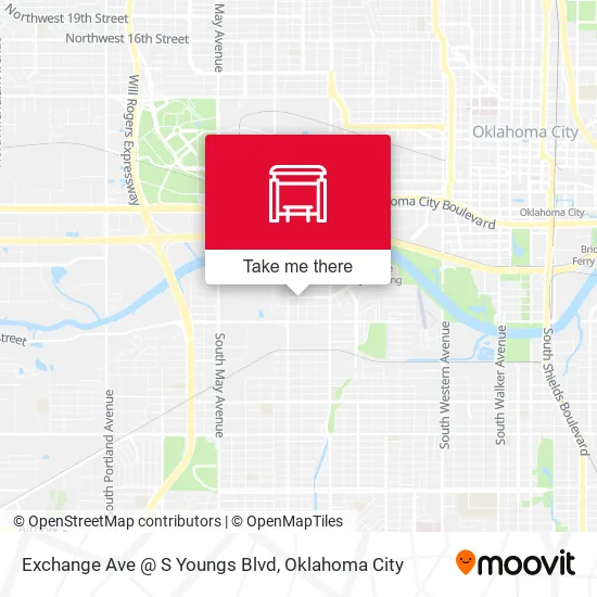 Mapa de Exchange Ave @ S Youngs Blvd