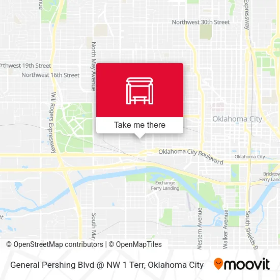 General Pershing Blvd @ NW 1 Terr map