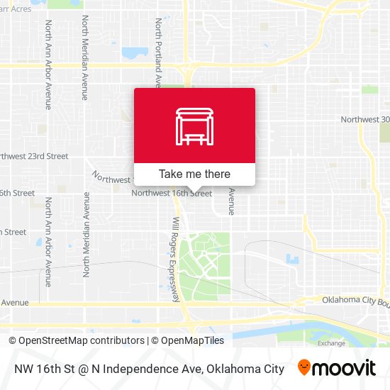 NW 16th St @ N Independence Ave map