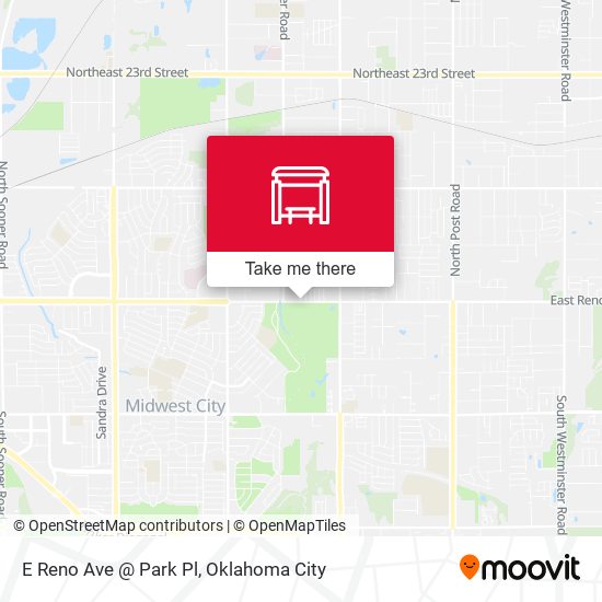 E Reno Ave @ Park Pl map