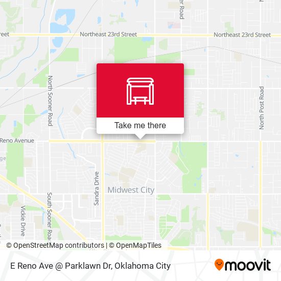 E Reno Ave @ Parklawn Dr map