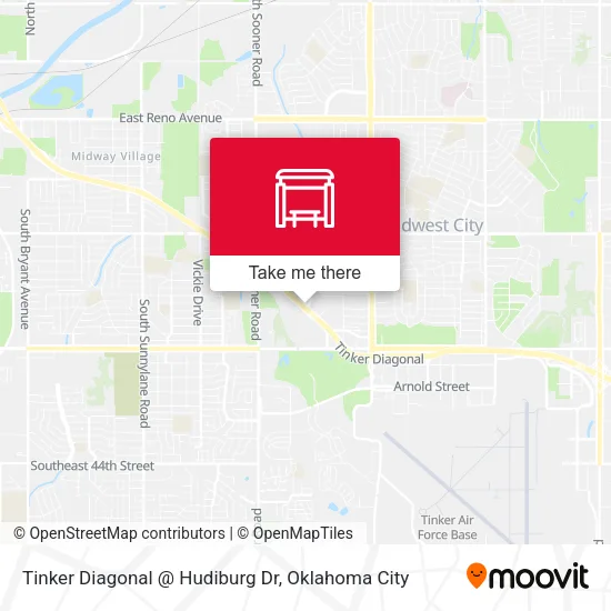Mapa de Tinker Diagonal @ Hudiburg Dr