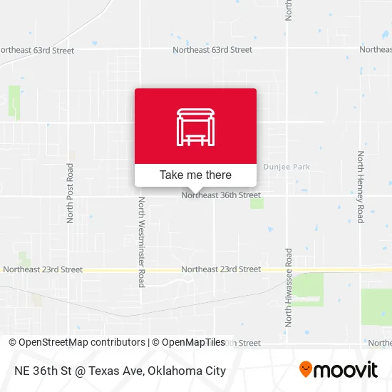 Mapa de NE 36th St @ Texas Ave