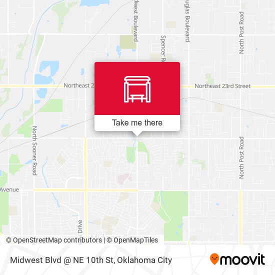 Midwest Blvd @ NE 10th St map