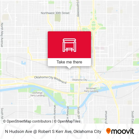 N Hudson Ave @ Robert S Kerr Ave map