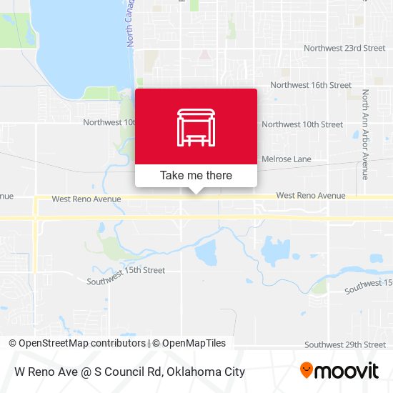 W Reno Ave @ S Council Rd map